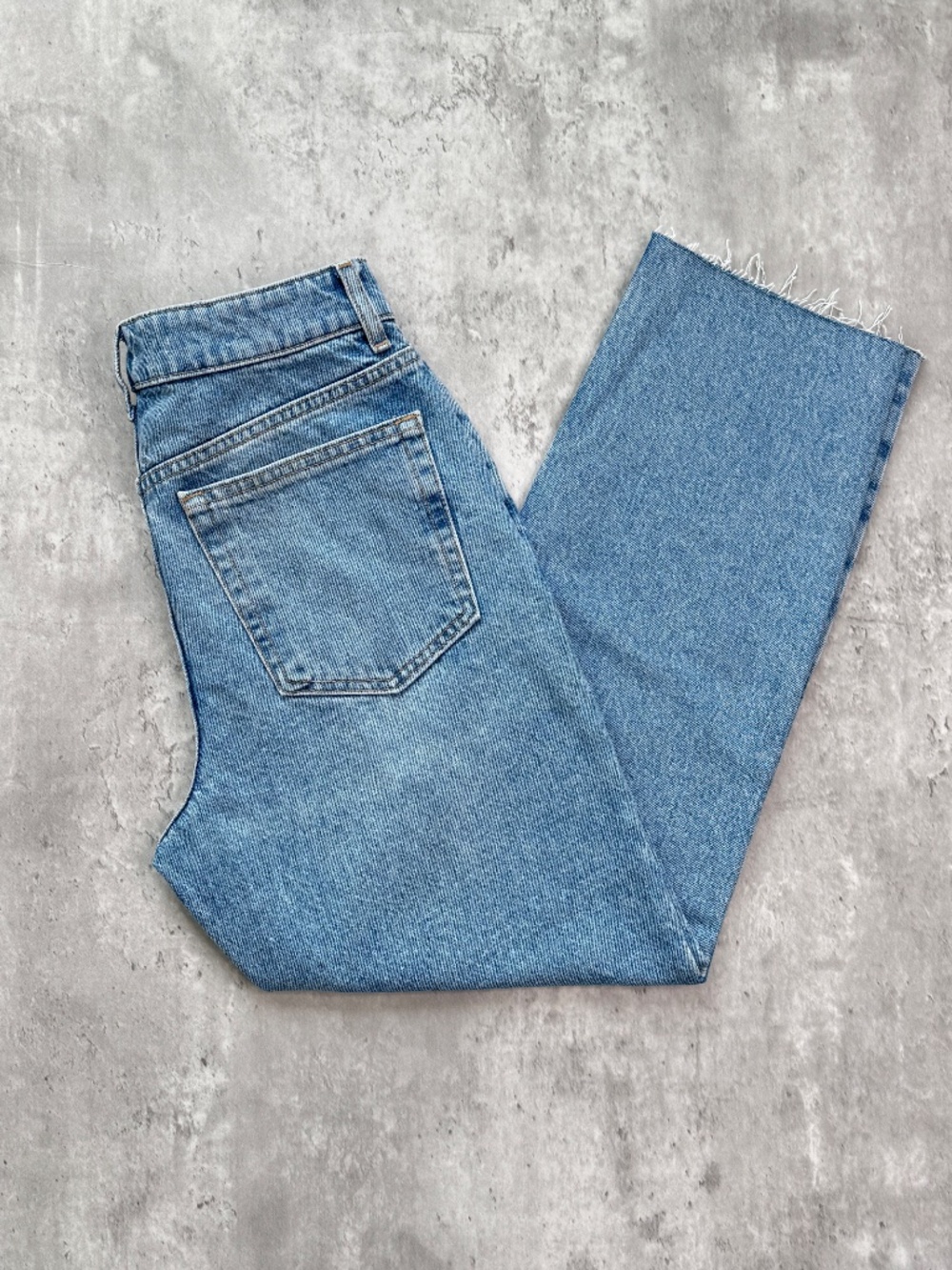 Mango MNG Irene High Rise Straight Ankle Jeans Womens Size 4 Medium Blue Raw Hem - Picture 12 of 15